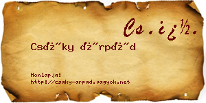 Csáky Árpád névjegykártya