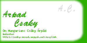 arpad csaky business card