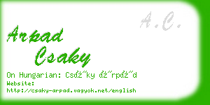 arpad csaky business card